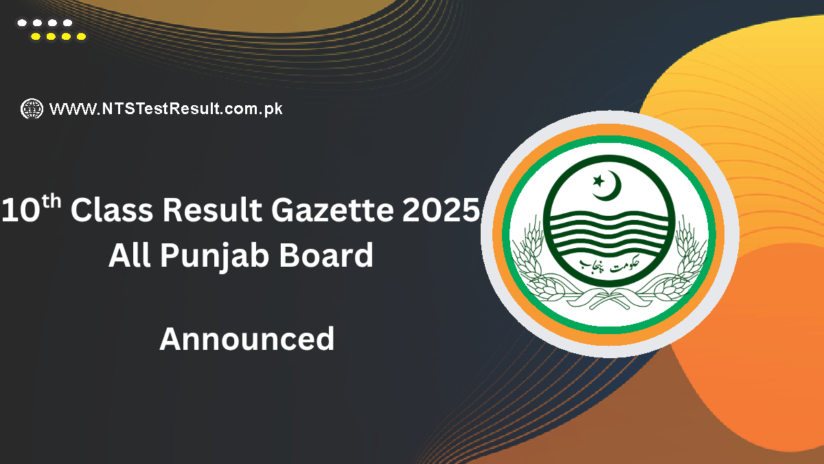 10th Class Result Gazette 2025 All Punjab Board