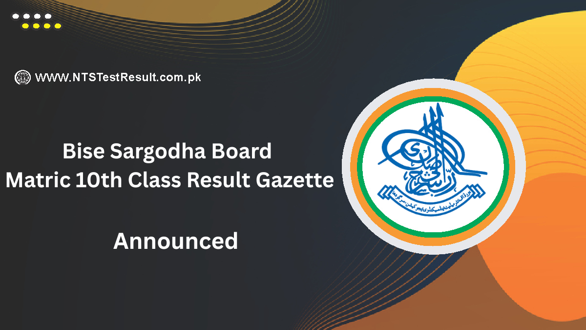 Bise Sargodha Board Matric 10th Class Result Gazette 2025